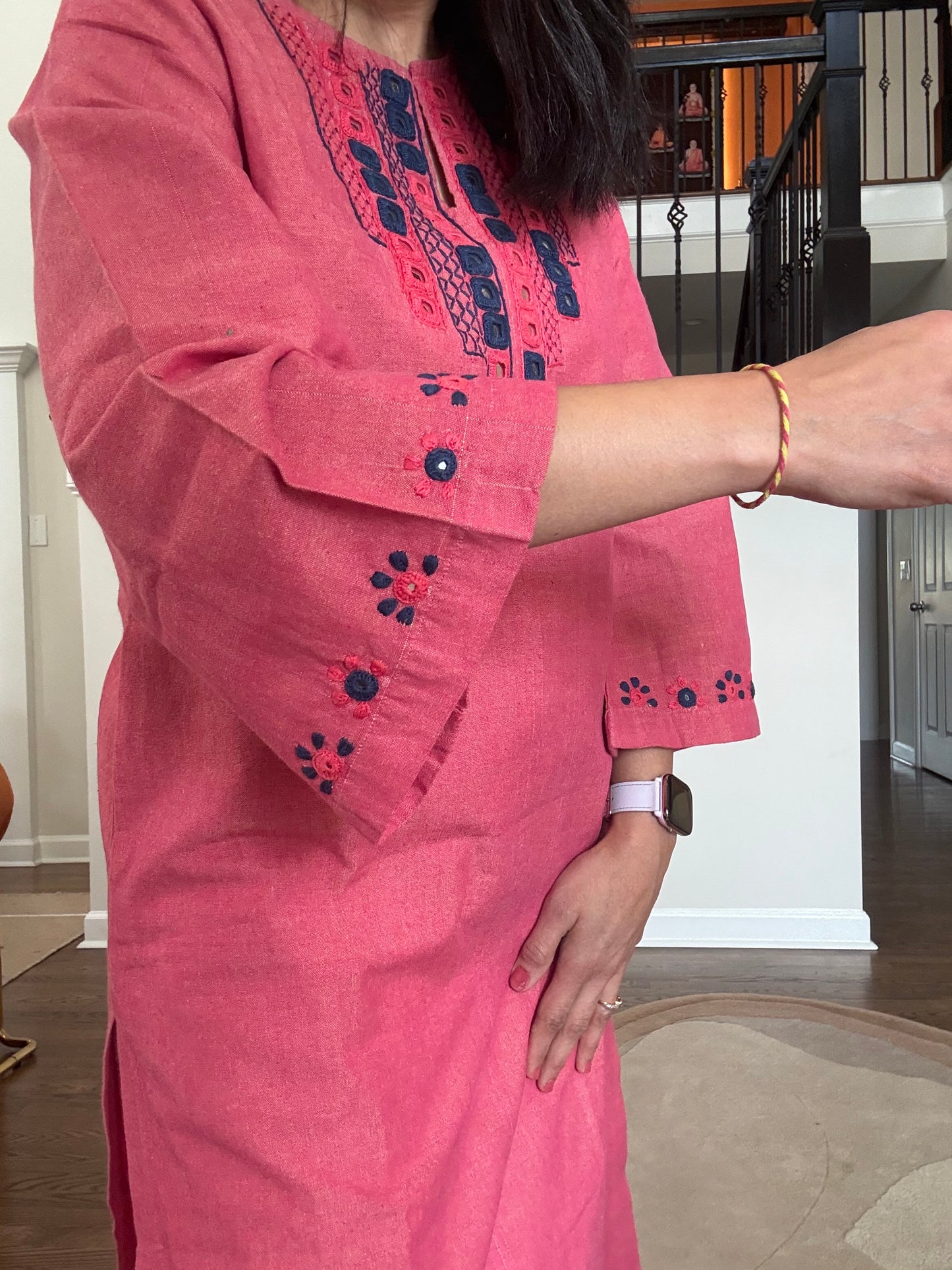 Size 36 - Lambani Hand Embroidered Kurta - Pink