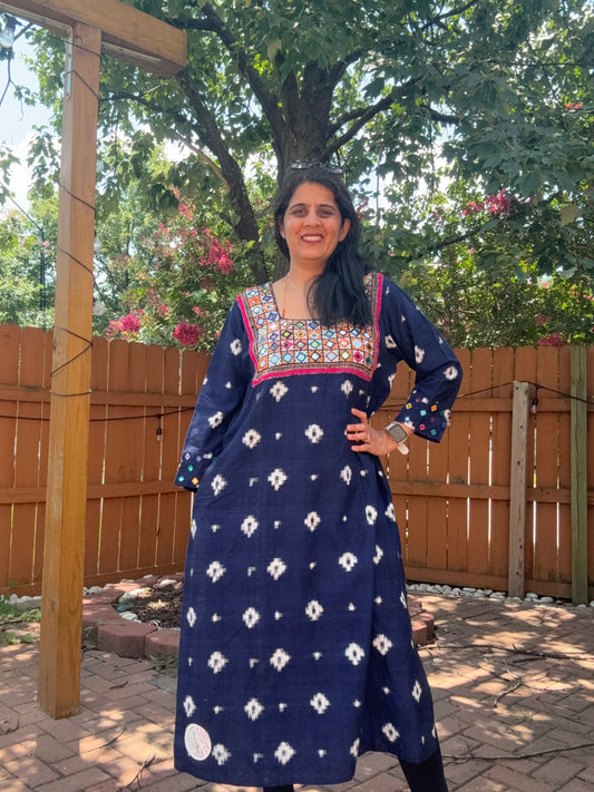 Size 42 - KutchhIkkat Cotton Kurta