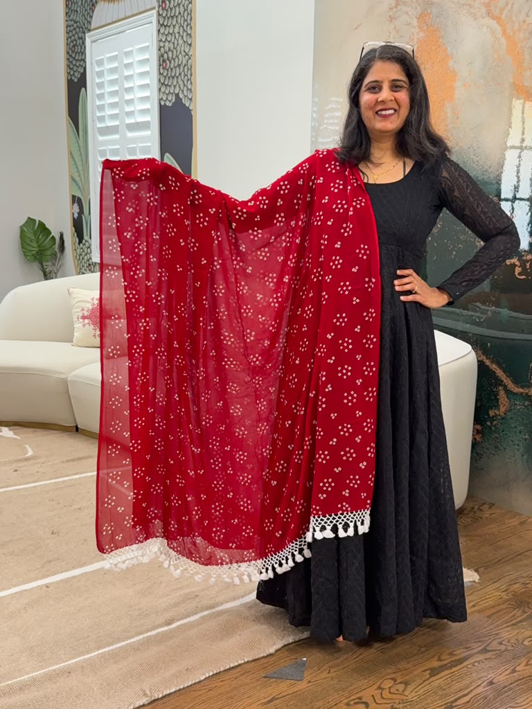 Georgette Dupatta - Red