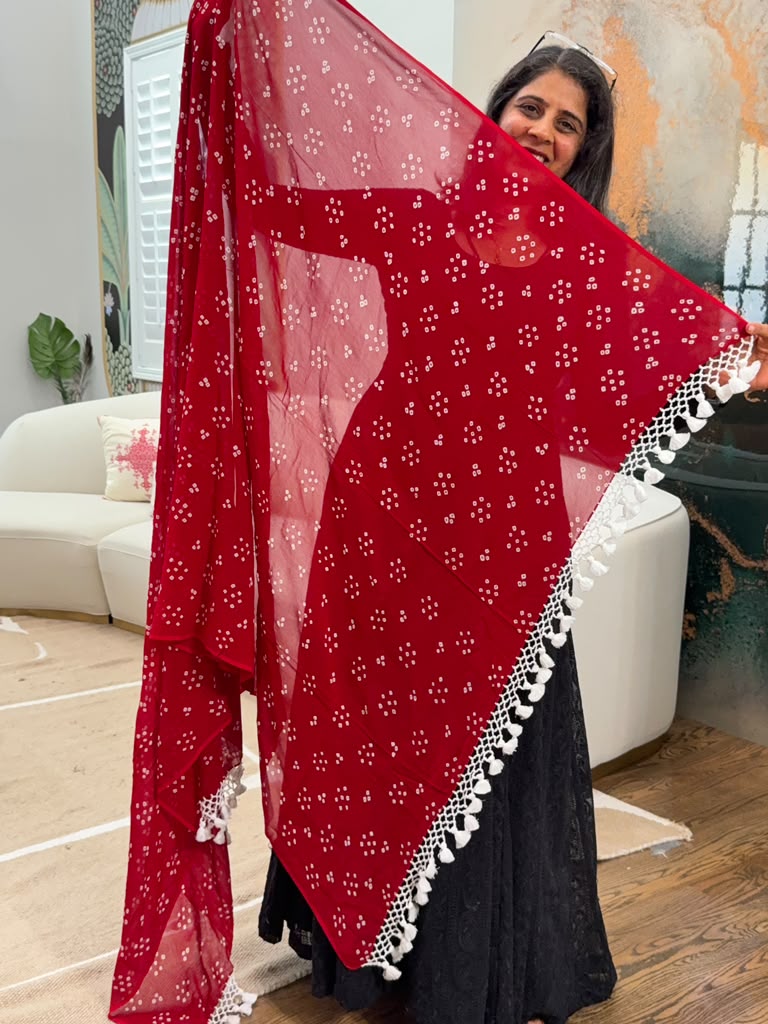 Georgette Dupatta - Red