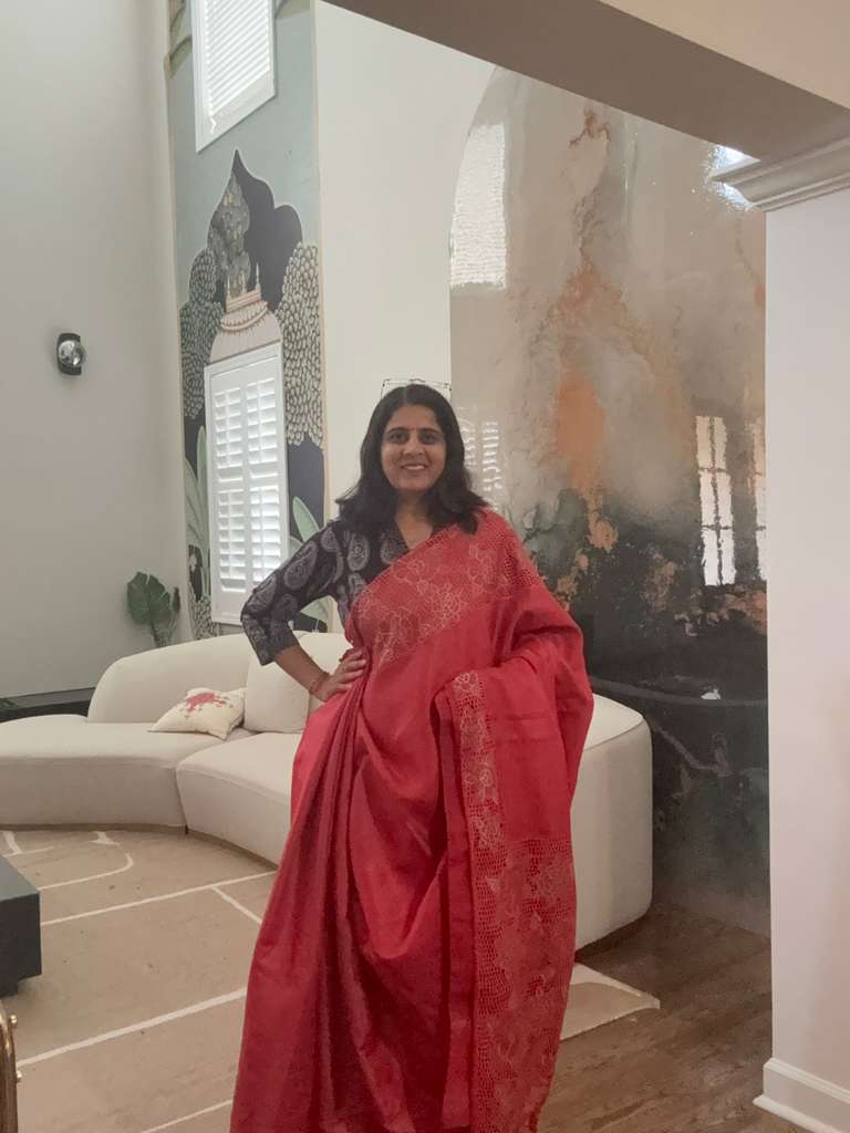 Cut work Saree - Red