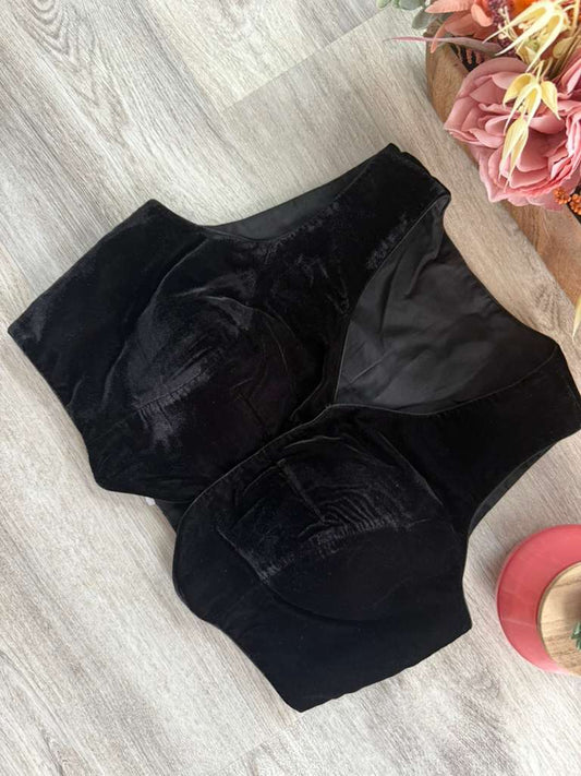 Velvet Jacket-style blouse - Black