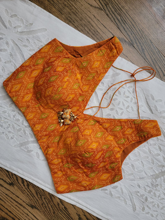 Ikkat Blouse - Orange