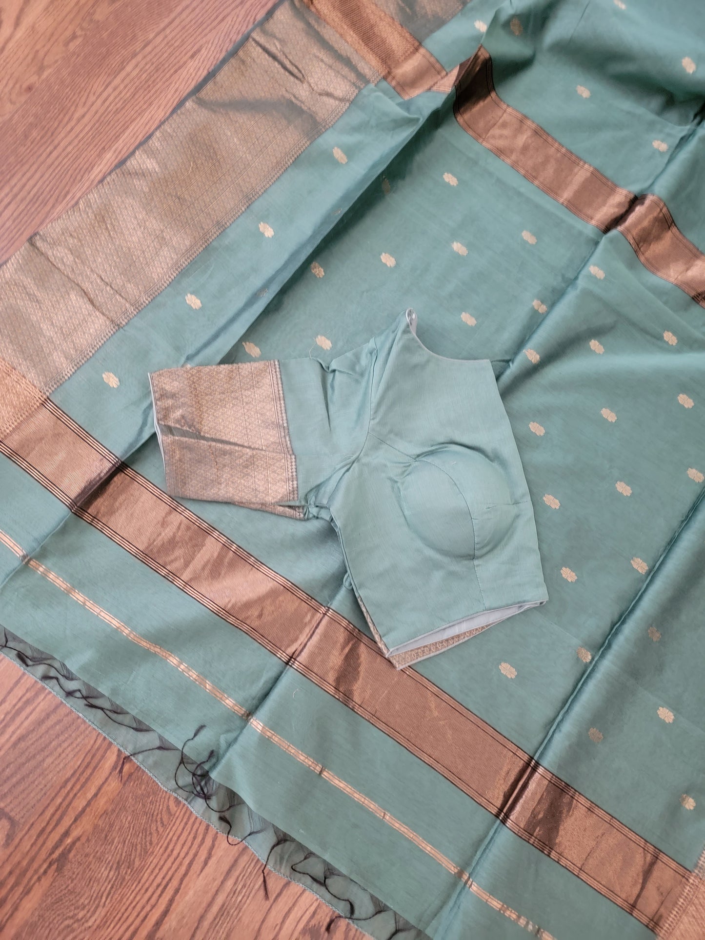 Handwoven Maheshwari - Mint Green