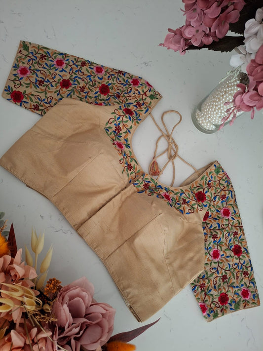 Size 40 - Raw Silk Parsi Ghara Blouse