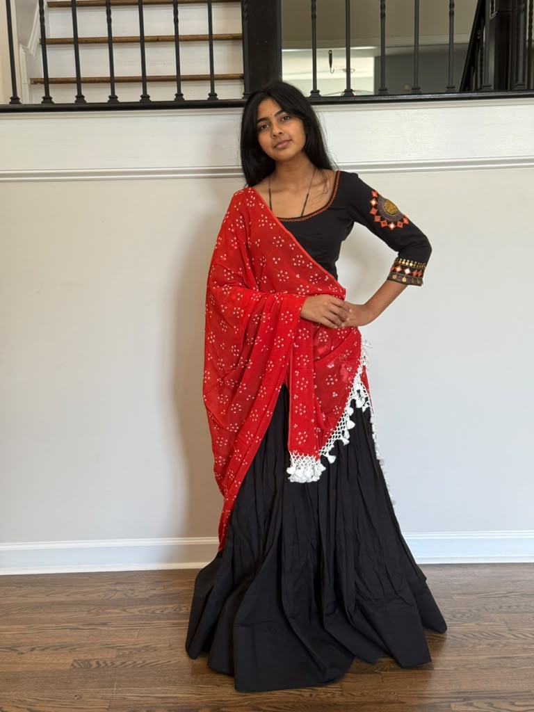 Handloom Cotton Chaniya Choli - Black - size 34