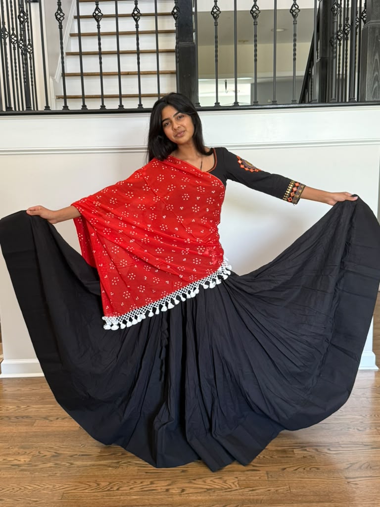 Handloom Cotton Chaniya Choli - Black - size 34