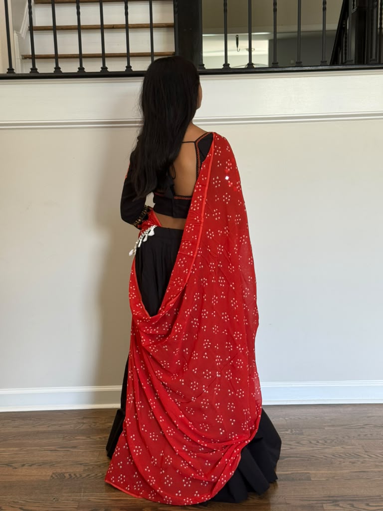 Handloom Cotton Chaniya Choli - Black - size 34