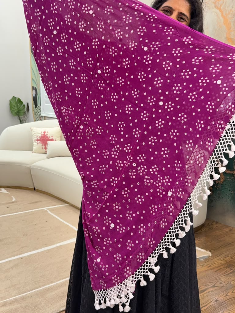 Georgette Dupatta - Purple