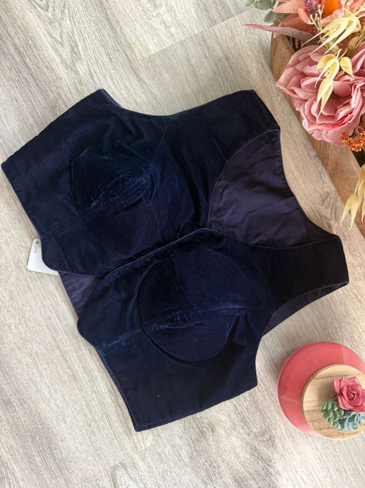 Velvet Jacket-style blouse - Navy Blue