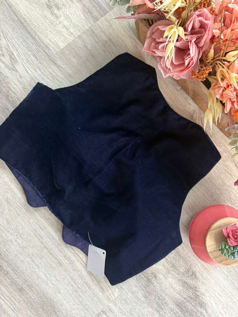 Velvet Jacket-style blouse - Navy Blue