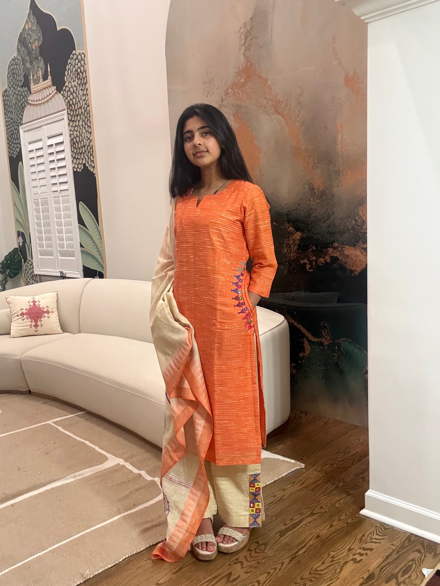Size S - 36 - Lambani kurta, pant dupatta set