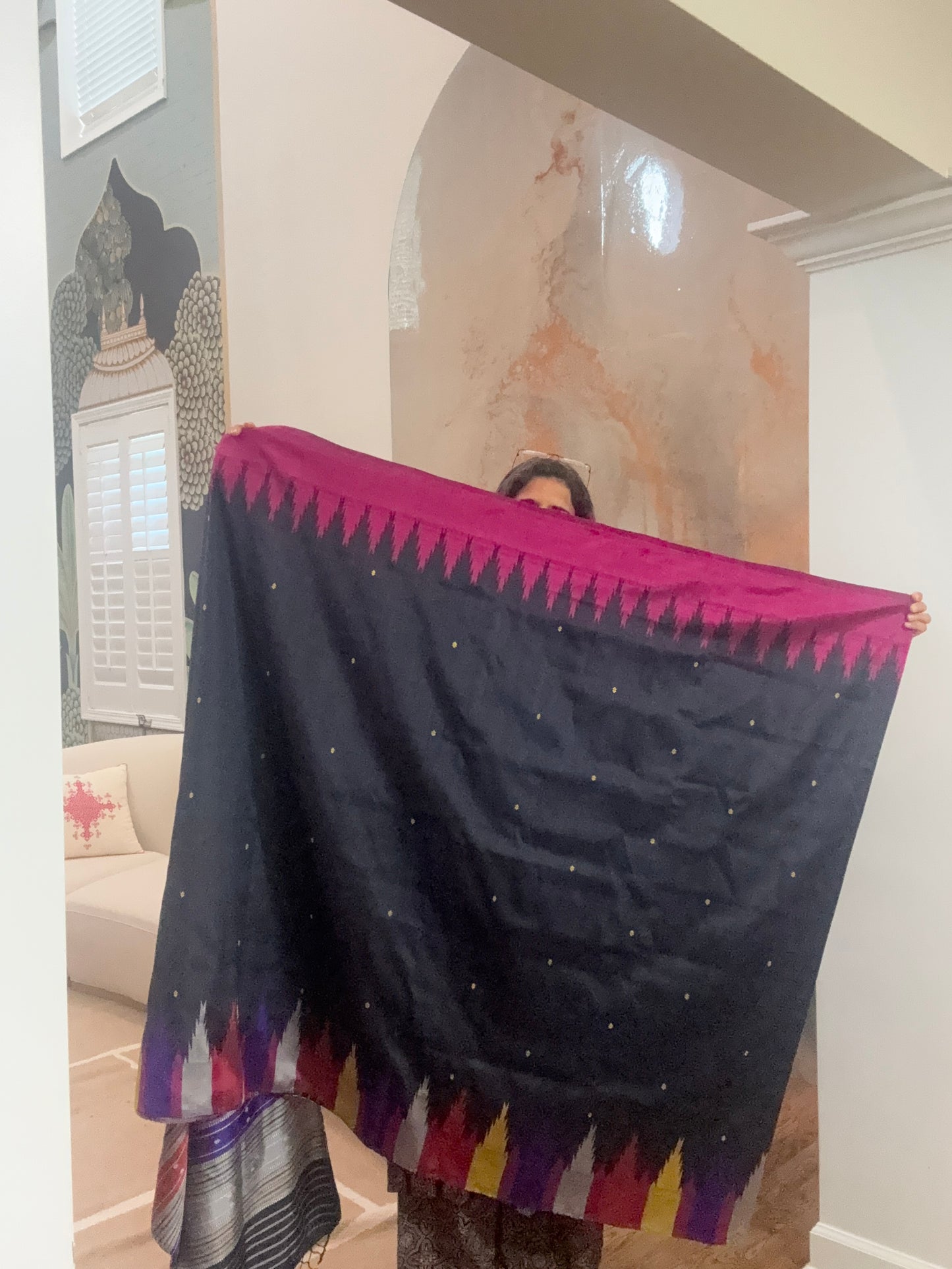 Handwoven Double Aanchal Berhampuri Saree
