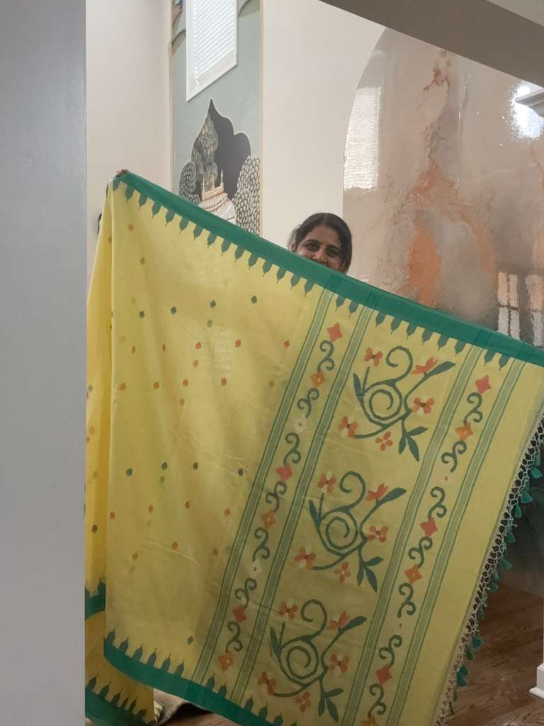 Handwoven Cotton Jamdaani - Pastel Yellow