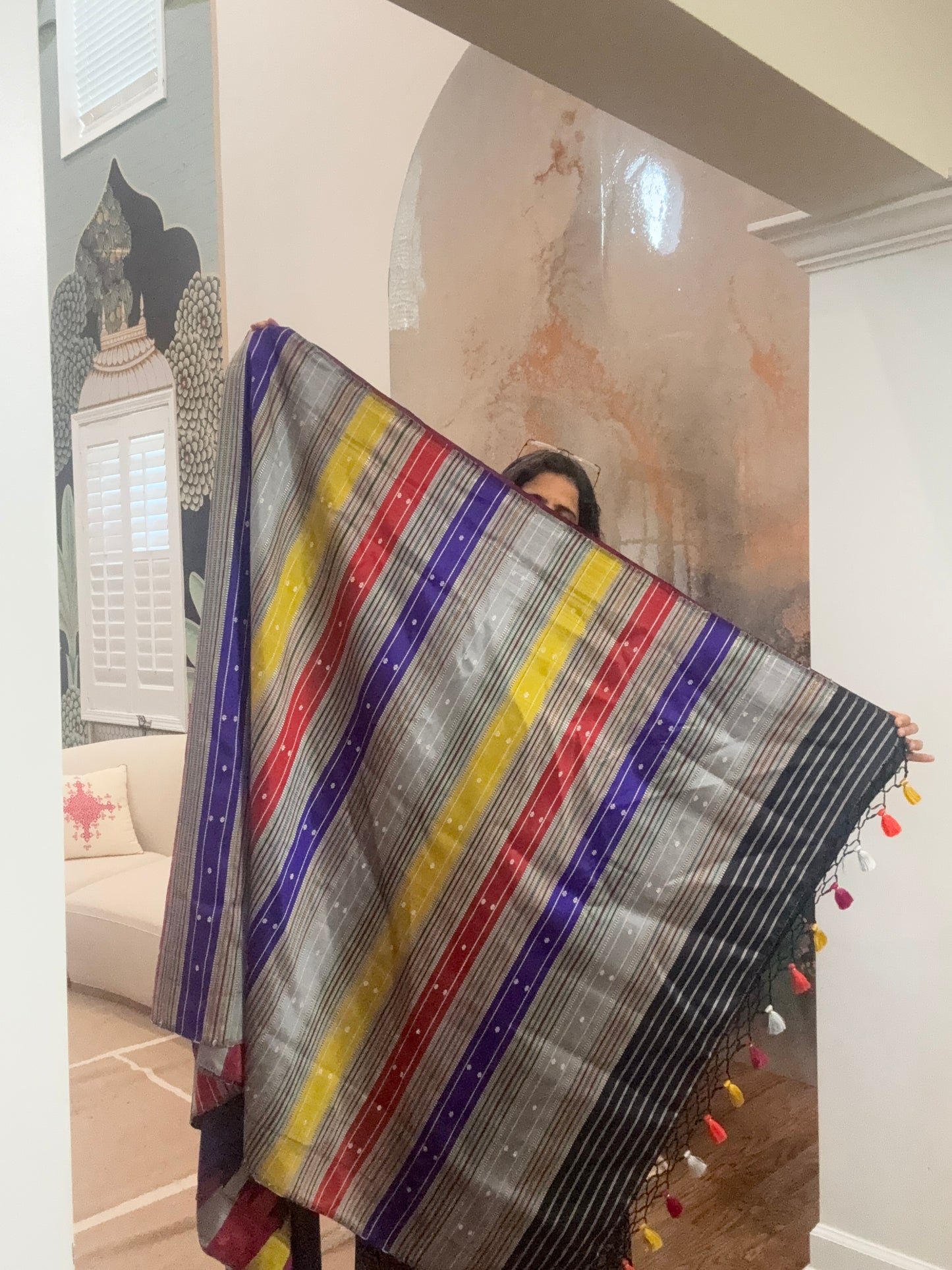 Handwoven Double Aanchal Berhampuri Saree