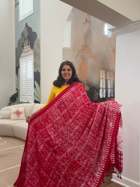Hand Batik Saree on Modal