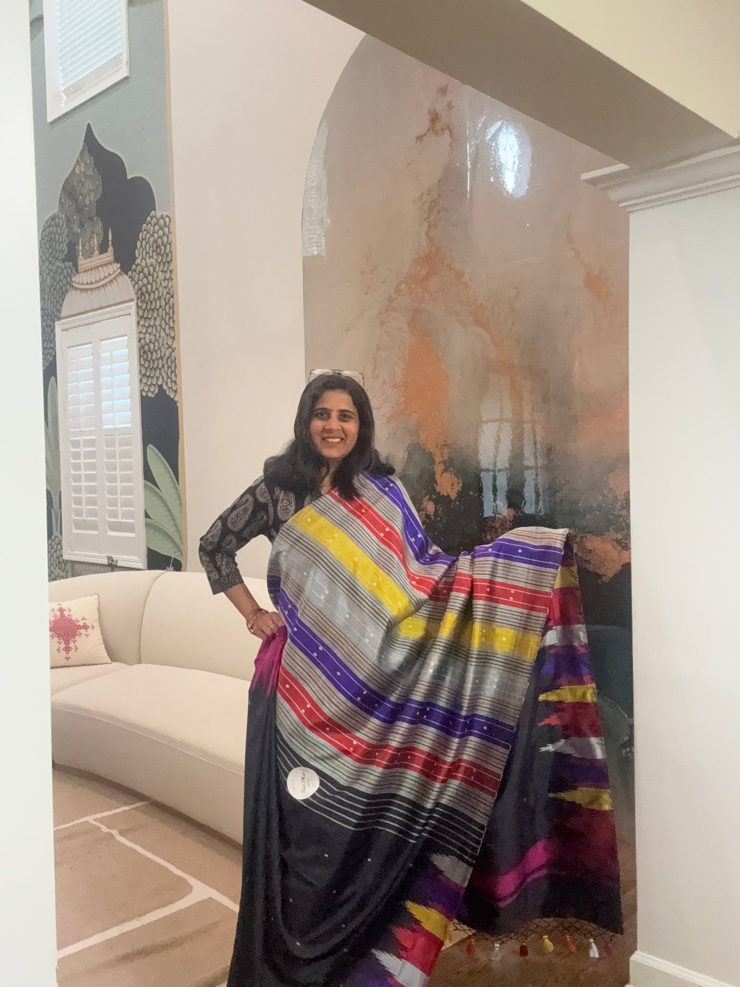 Handwoven Double Aanchal Berhampuri Saree