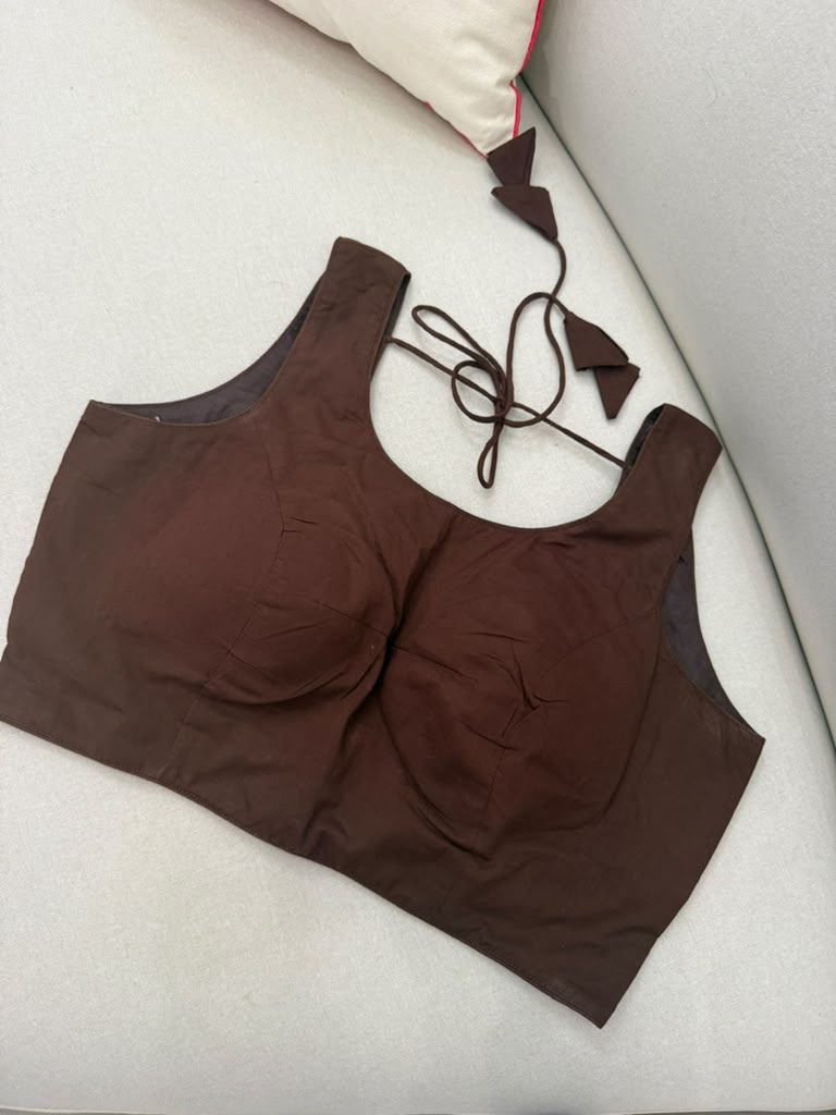 Basic Sleeveless Blouse - Brown