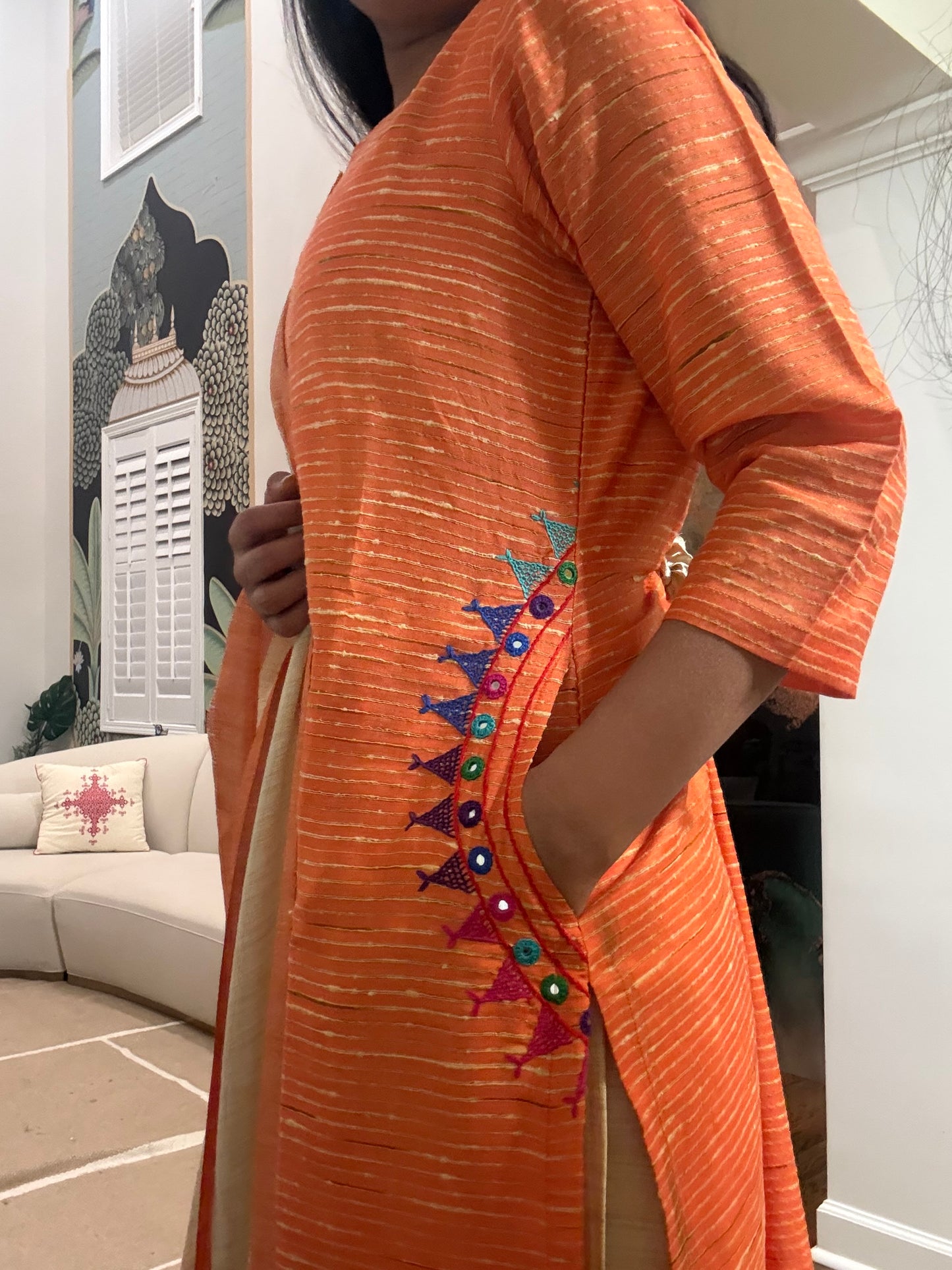 Size S - 36 - Lambani kurta, pant dupatta set