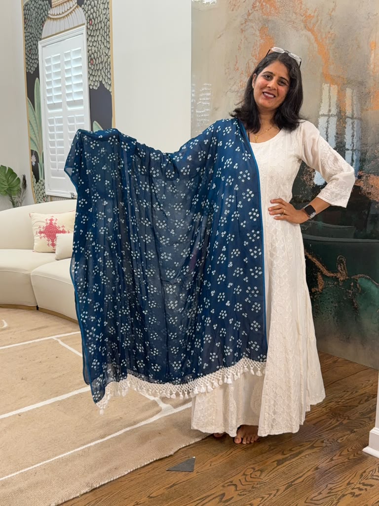 Georgette Dupatta - Peacock Blue