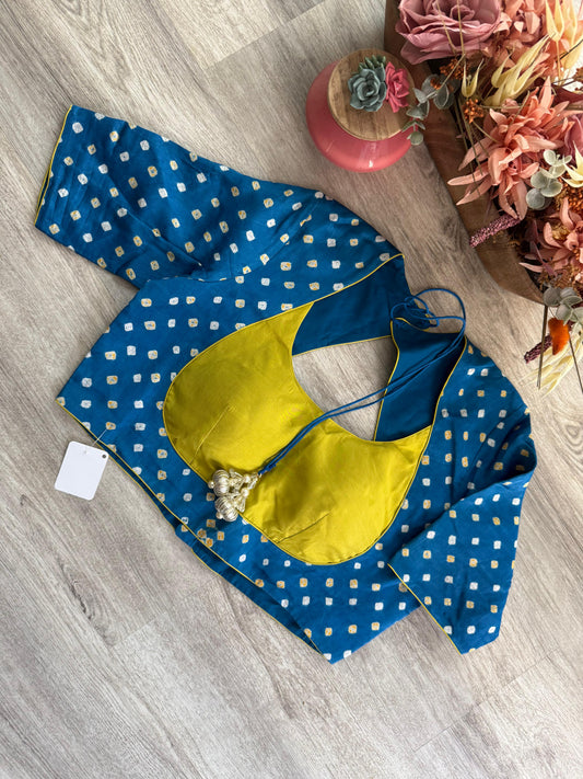 Bandhani Blouse  - Cobalt Blue
