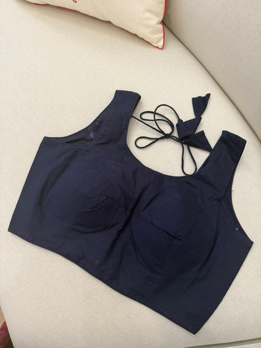 Basic Sleeveless Blouse - Navy Blue