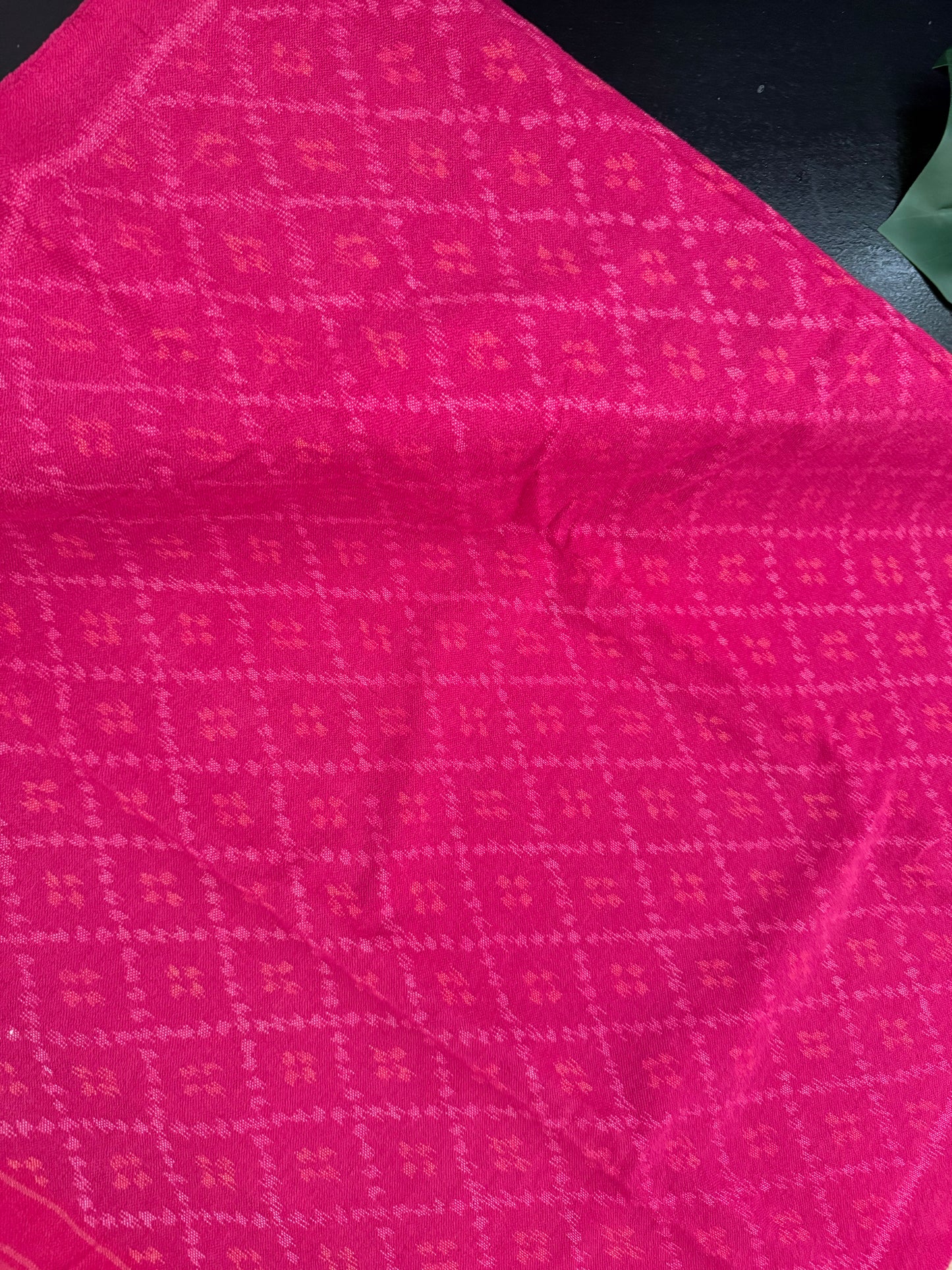 Hand Woven Patola Woolen Shawl - Pink