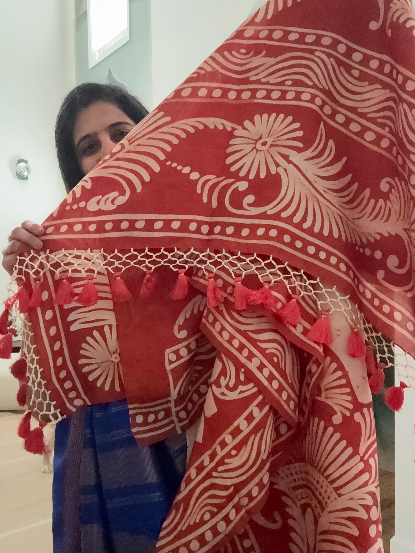 Hand Batik Saree on Katan Silk