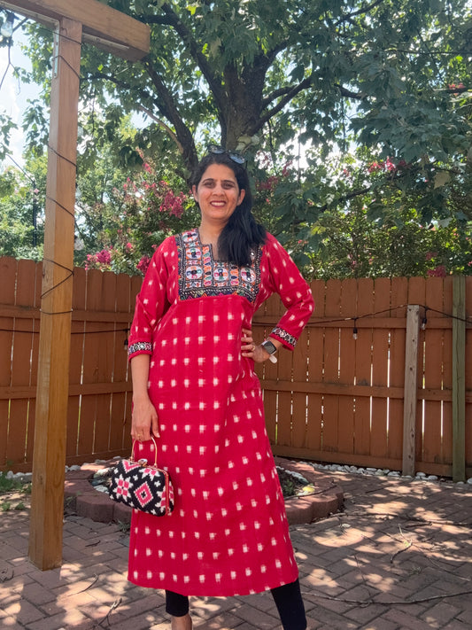 Size 44 - KutchhIkkat Cotton Kurta