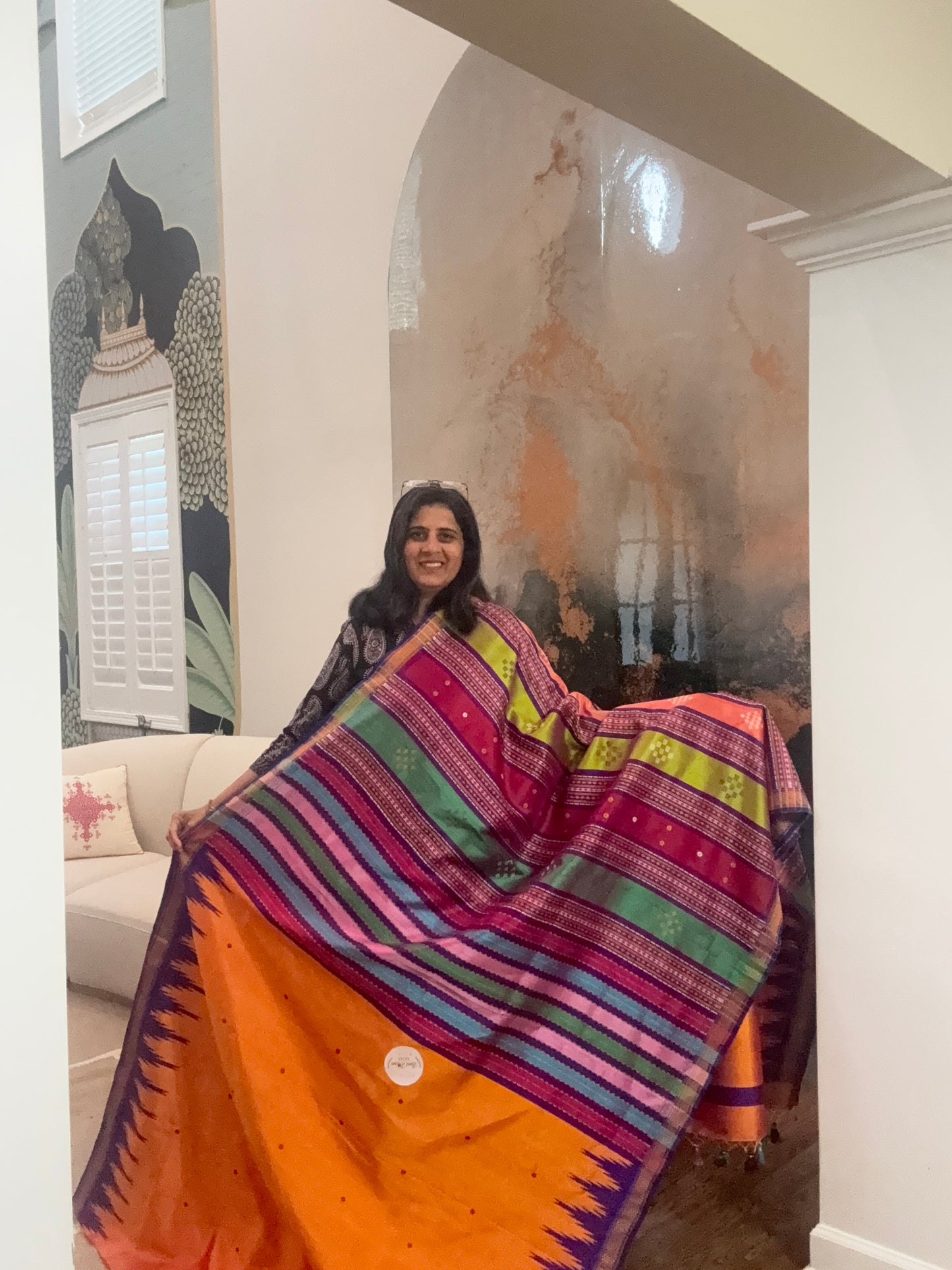 Handwoven Double Aanchal Berhampuri Saree