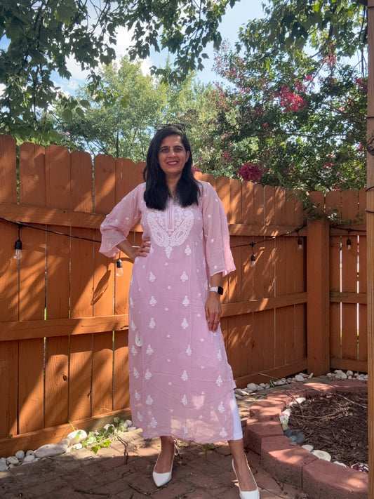 Size S (34/36) -Georgette Chikankari Kurta