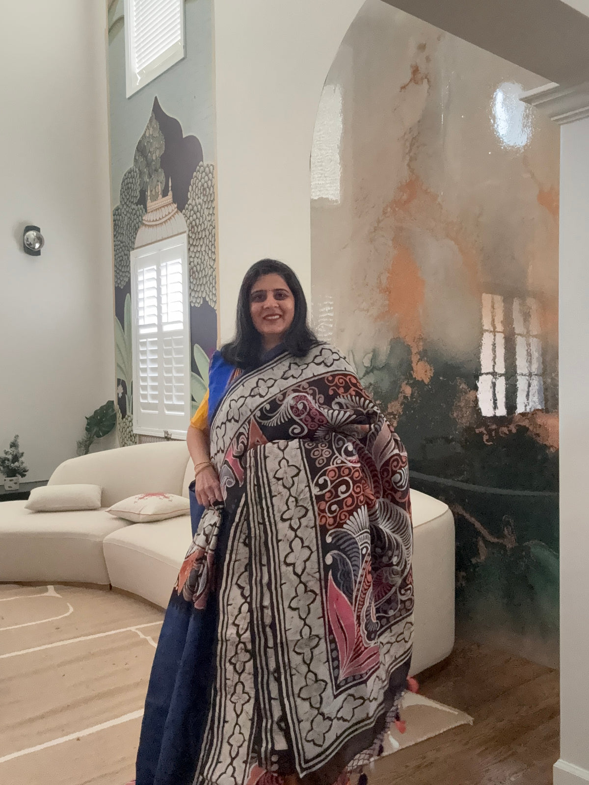 Point One Batik Hand Batik Saree on Katan Silk – HandloomPoint