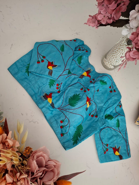 Size 38 - Raw Silk Parsi Ghara Blouse
