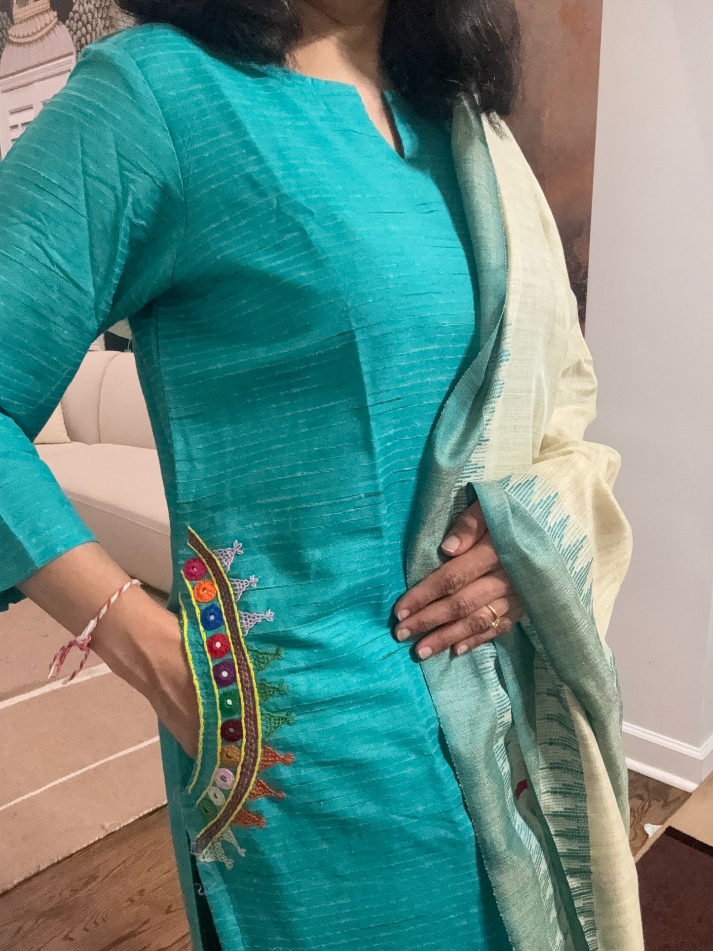 Size L - 40 - Lambani kurta, pant dupatta set