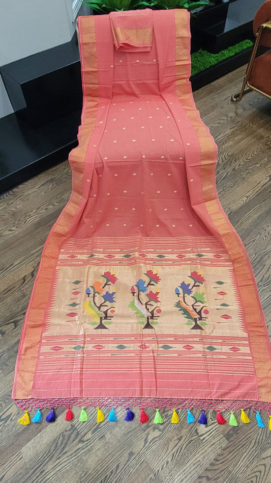 Handwoven Cotton Paithani