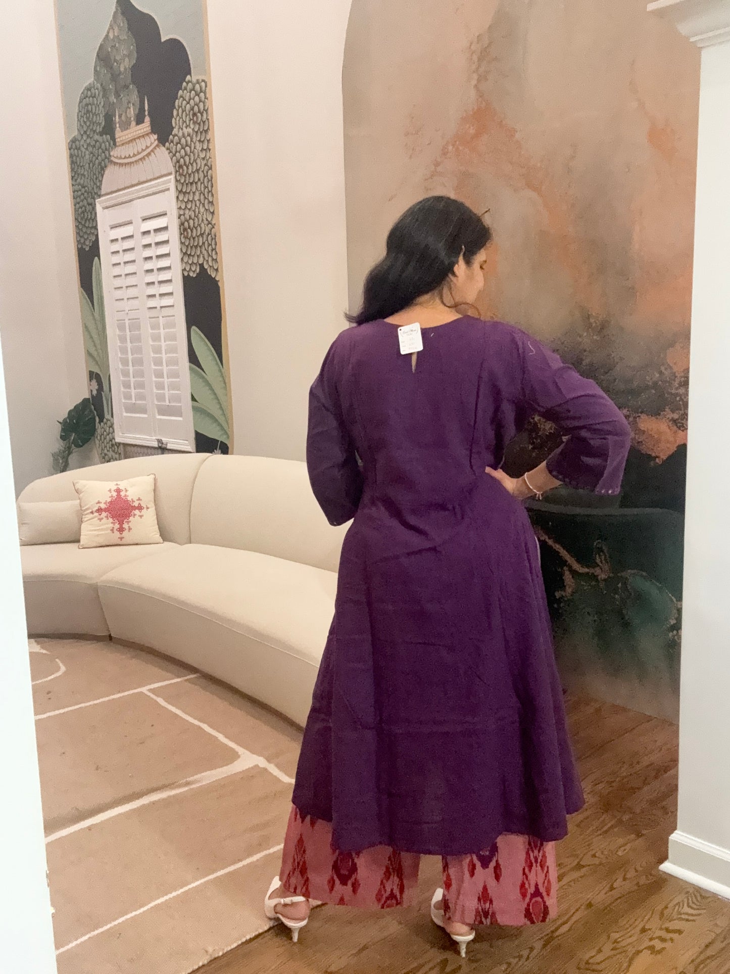 Mirrorwork Hand-embroidered kurta-pant set