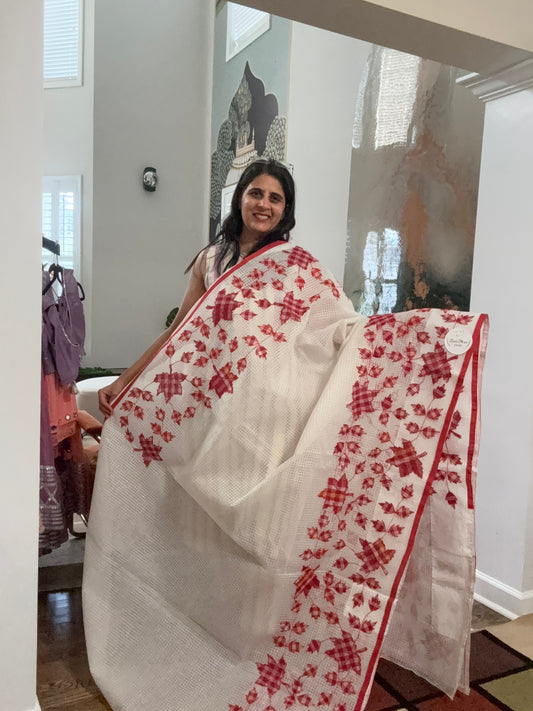 Gamcha - Applique Work Saree
