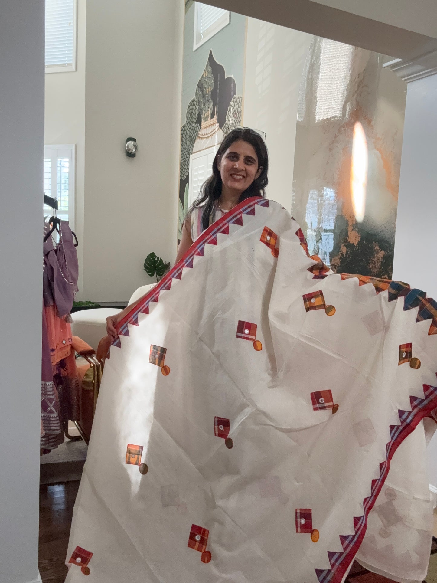 Gamcha - Applique Work Saree
