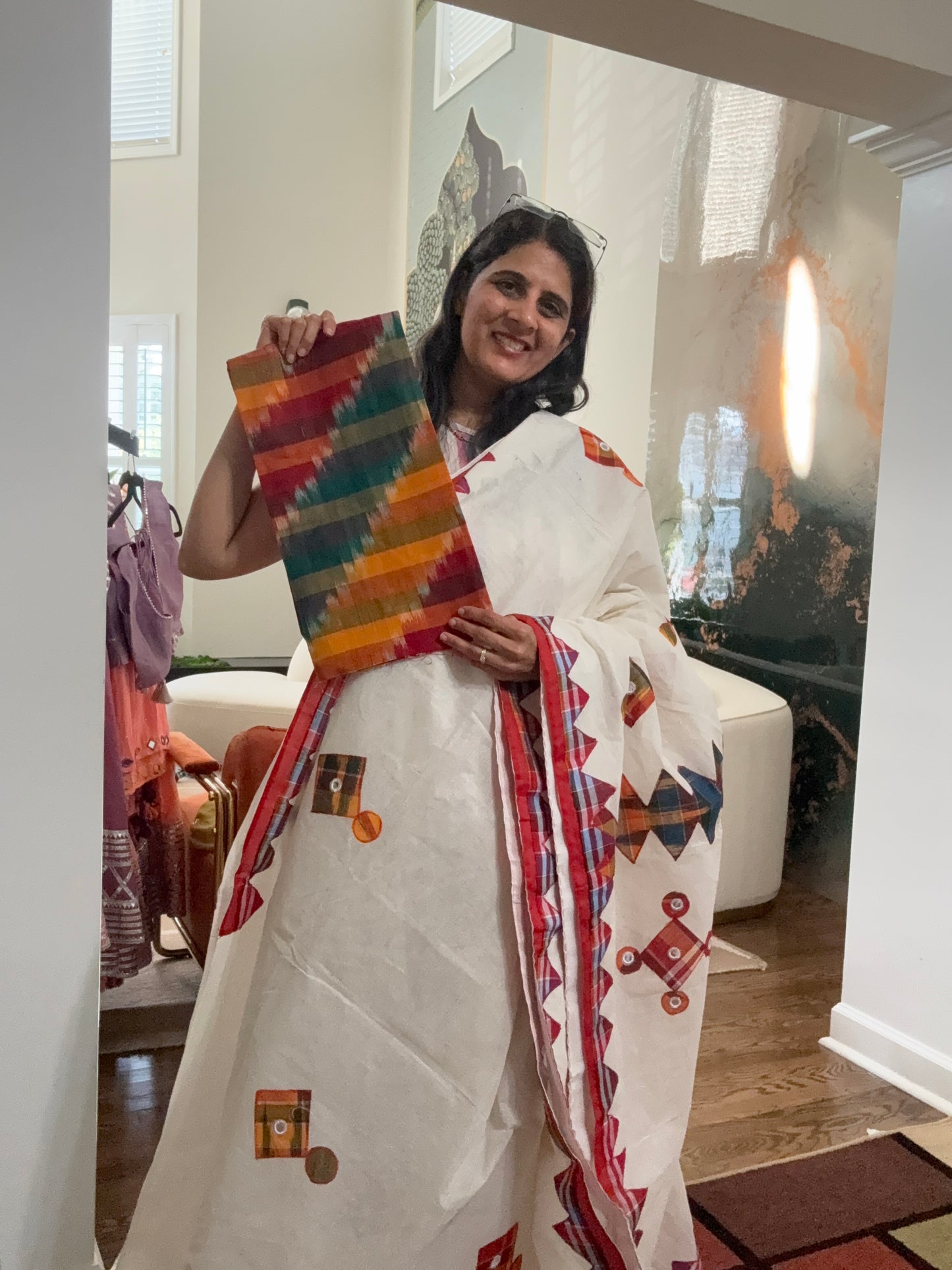 Gamcha - Applique Work Saree