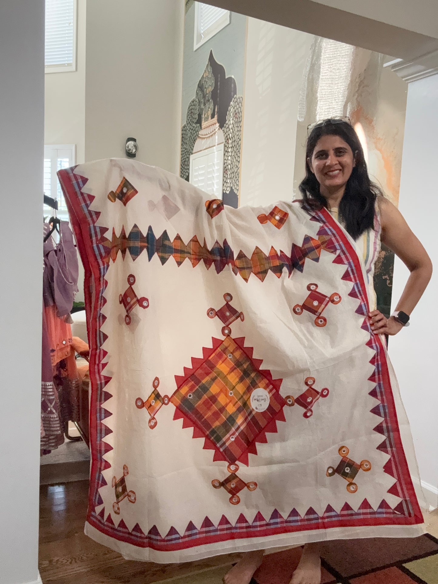 Gamcha - Applique Work Saree