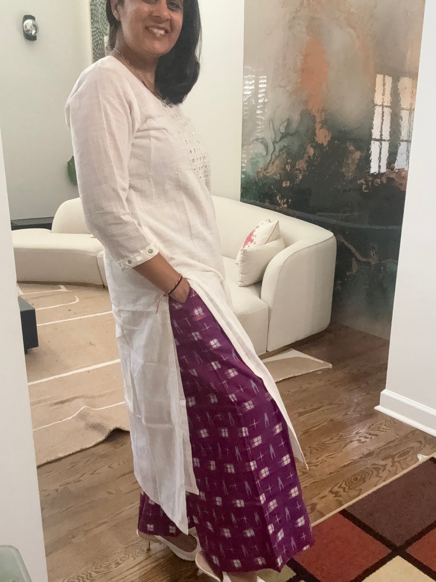 Mirrorwork Hand-embroidered kurta-pant set
