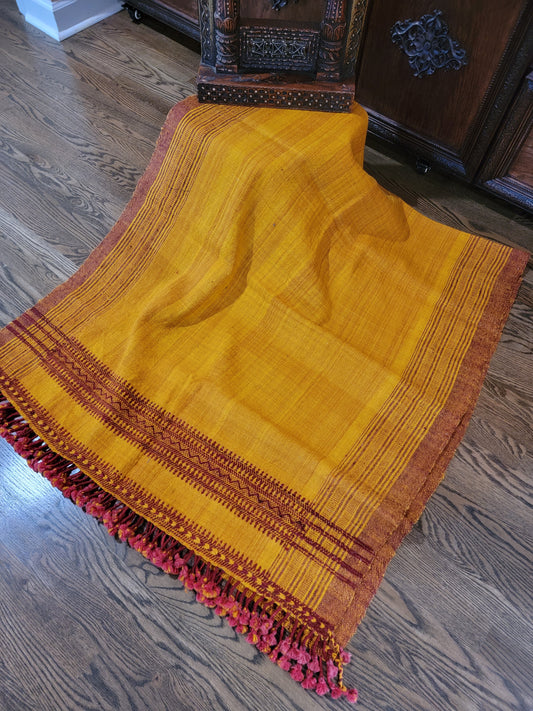 Hand Spun Hand Woven Natural Sheep Wool Shawl