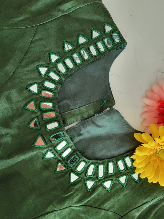Mirror Work Blouse on Mashru Silk