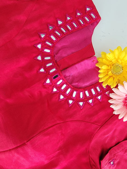 Mirror Work Blouse on Mashru Silk