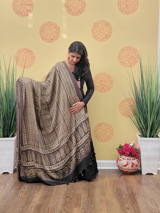 Ajarakh hand block Printed Dupatta