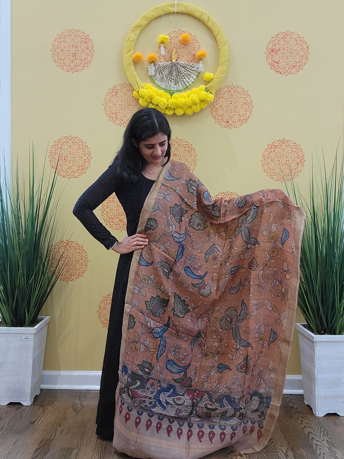 Hand Painted Kalamkari Dupatta