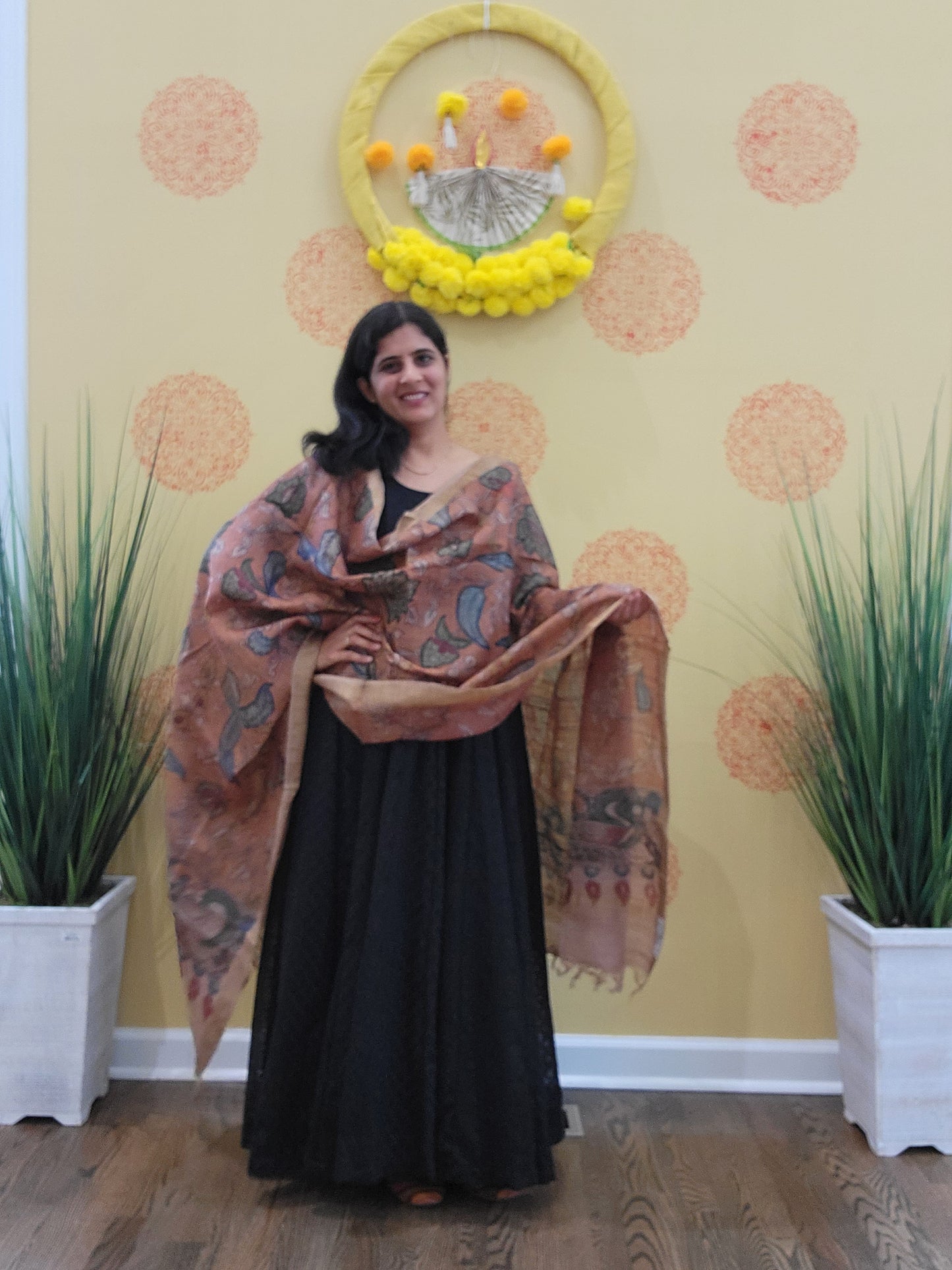 Hand Painted Kalamkari Dupatta