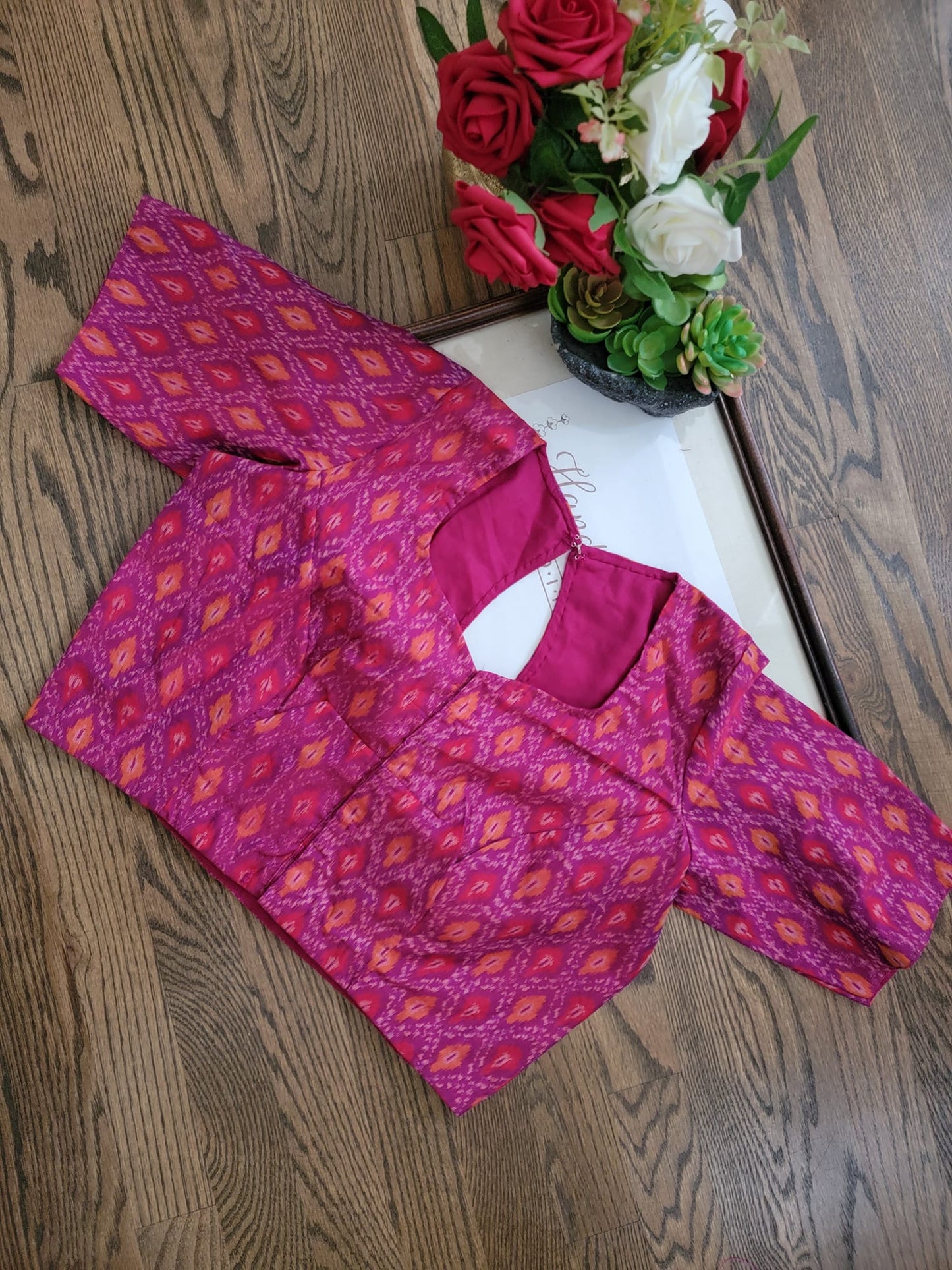 Ikkat Blouse - Purple