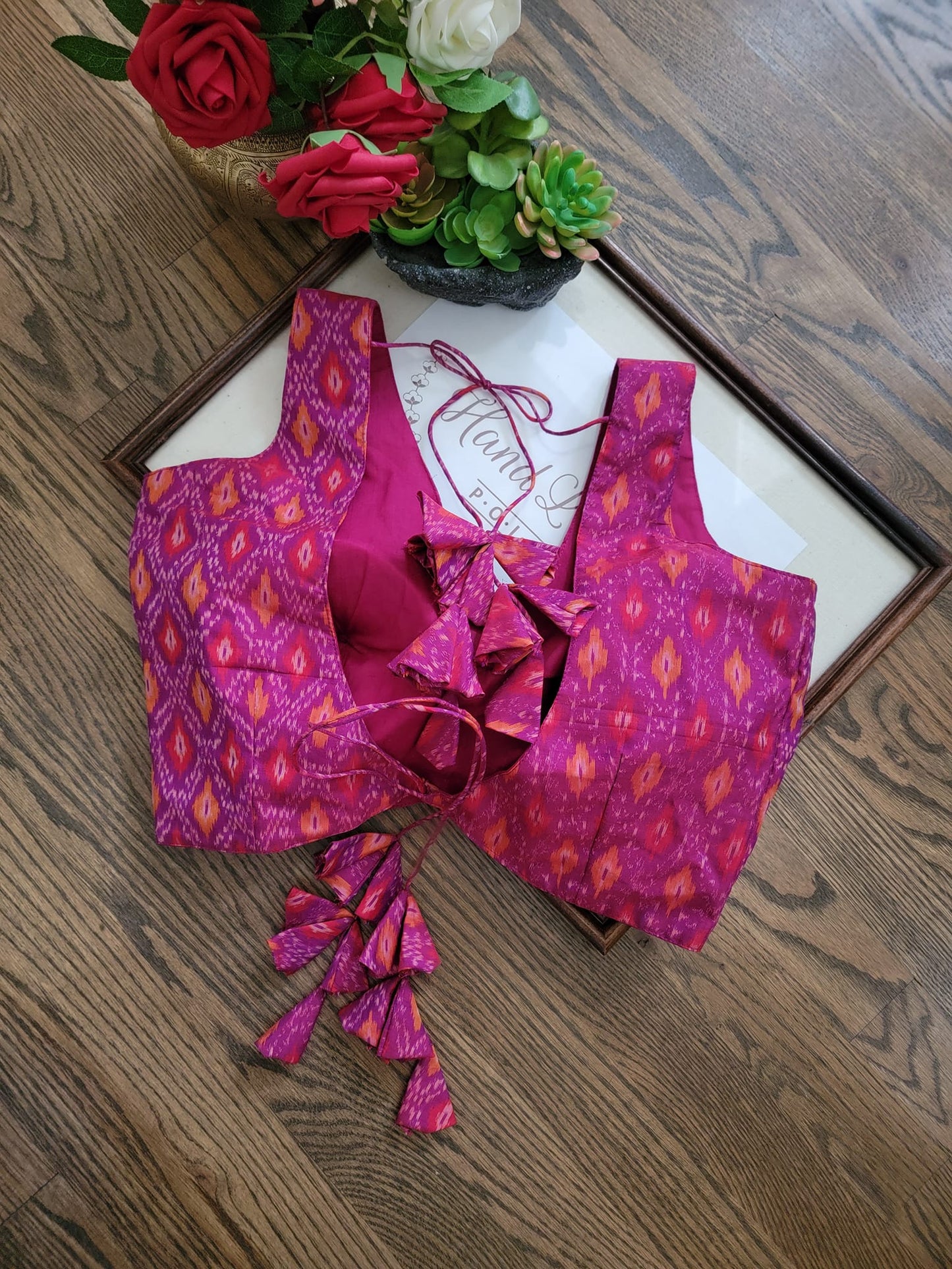 Ikkat Blouse - Purple