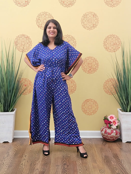 Bandhani kaftan Jump Suit